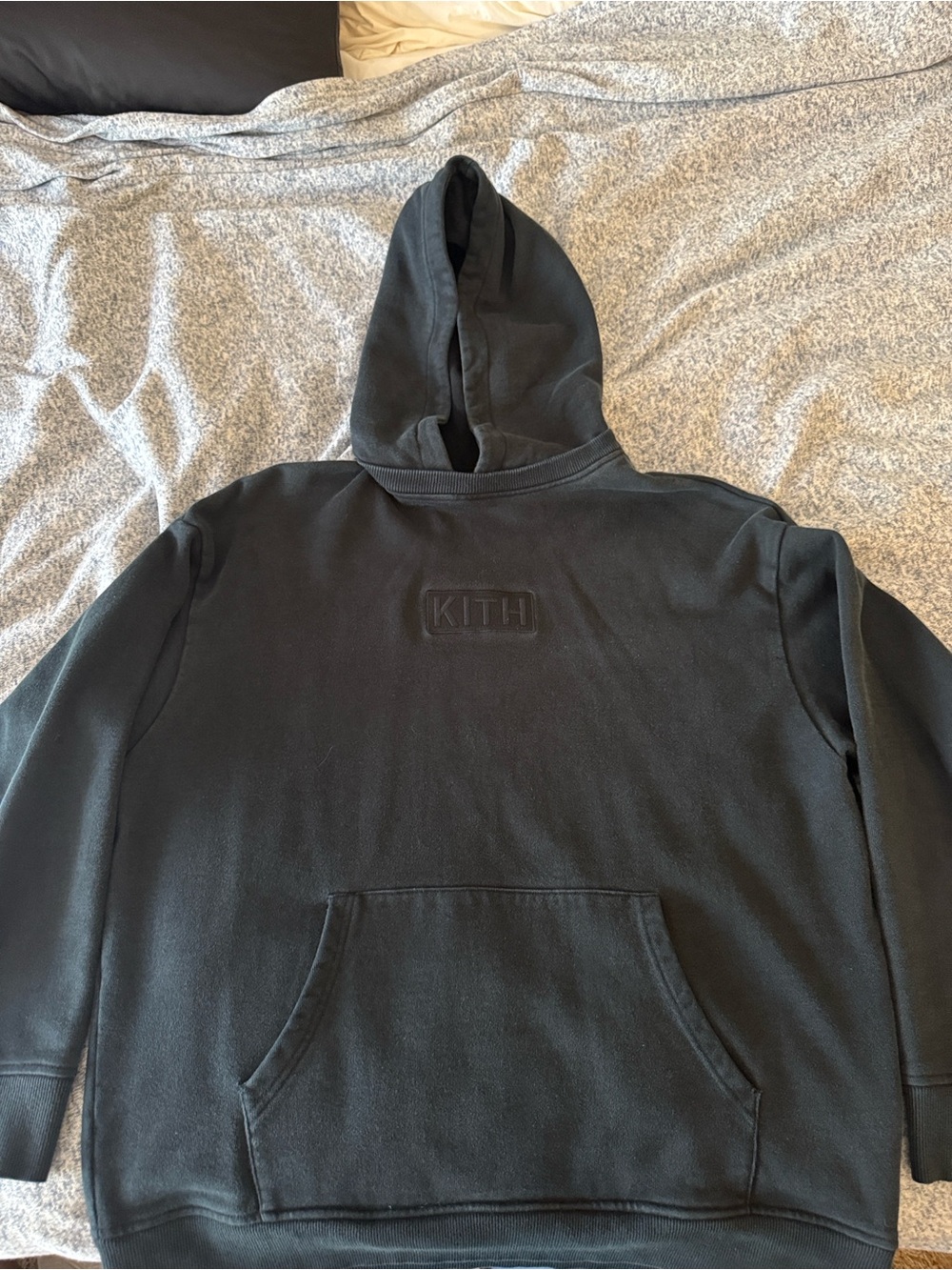 Kith Black Embossed Logo Hoodie